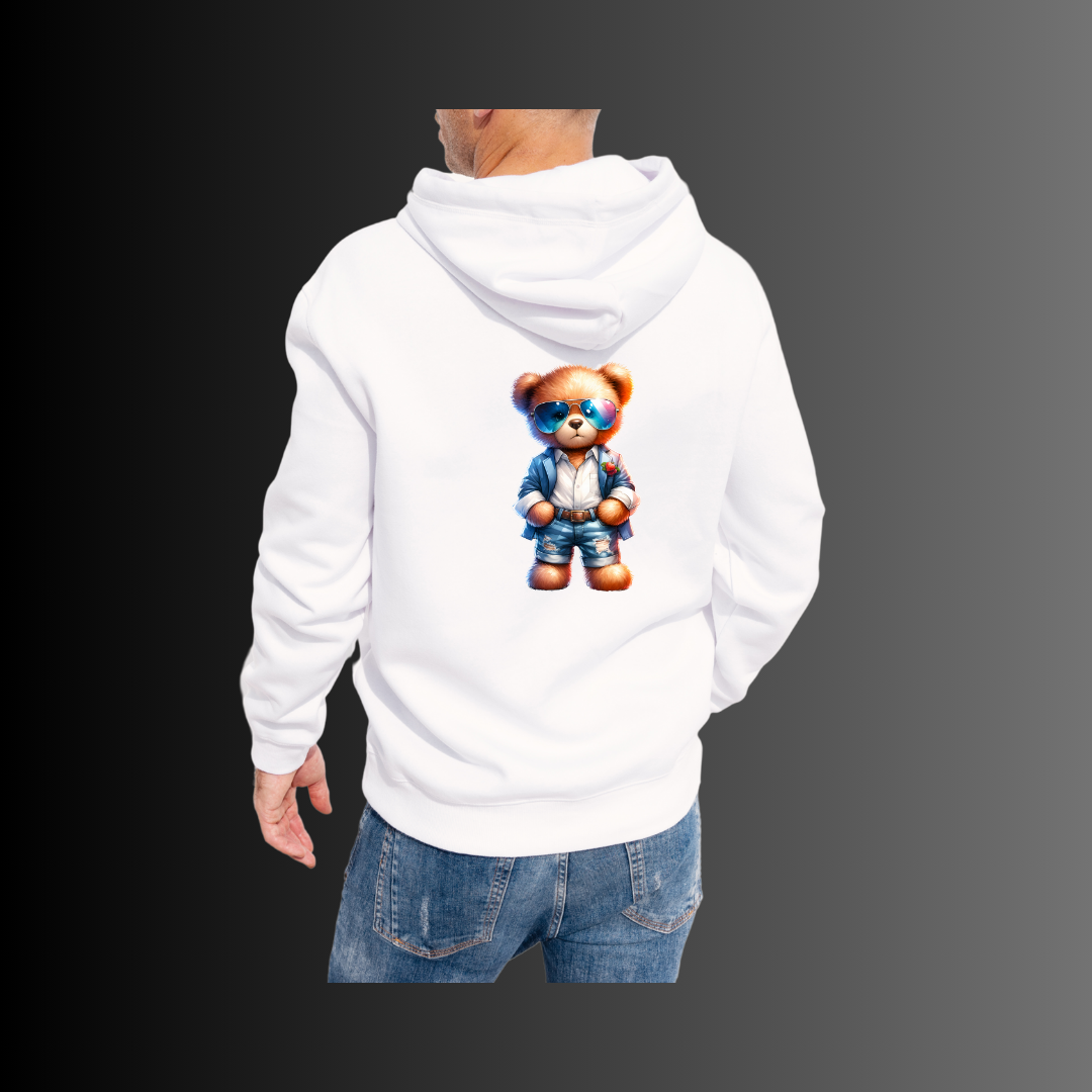 Urban Fashion Teddy Bear - Sudadera con Capucha Blanca 2