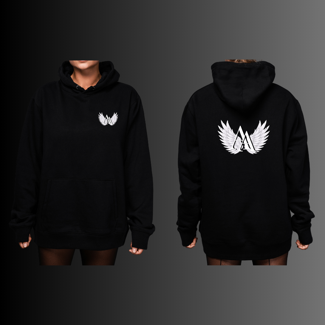 Agustín & Alba - Sudadera con Capucha Unisex Negra