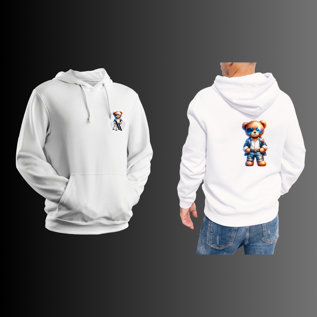 Urban Fashion Teddy Bear - Sudadera con Capucha Blanca 2