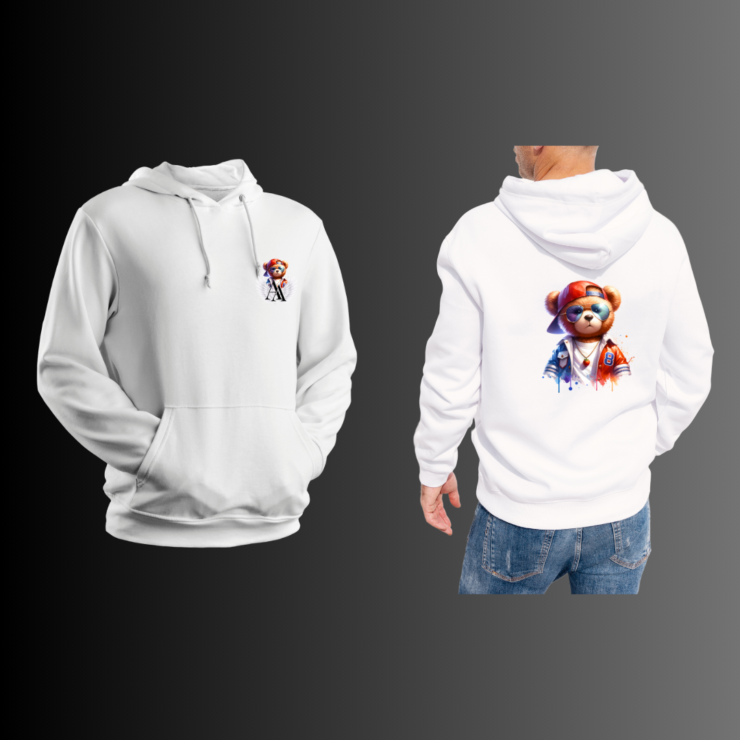 Urban Fashion Teddy Bear - Sudadera con Capucha Blanca 5