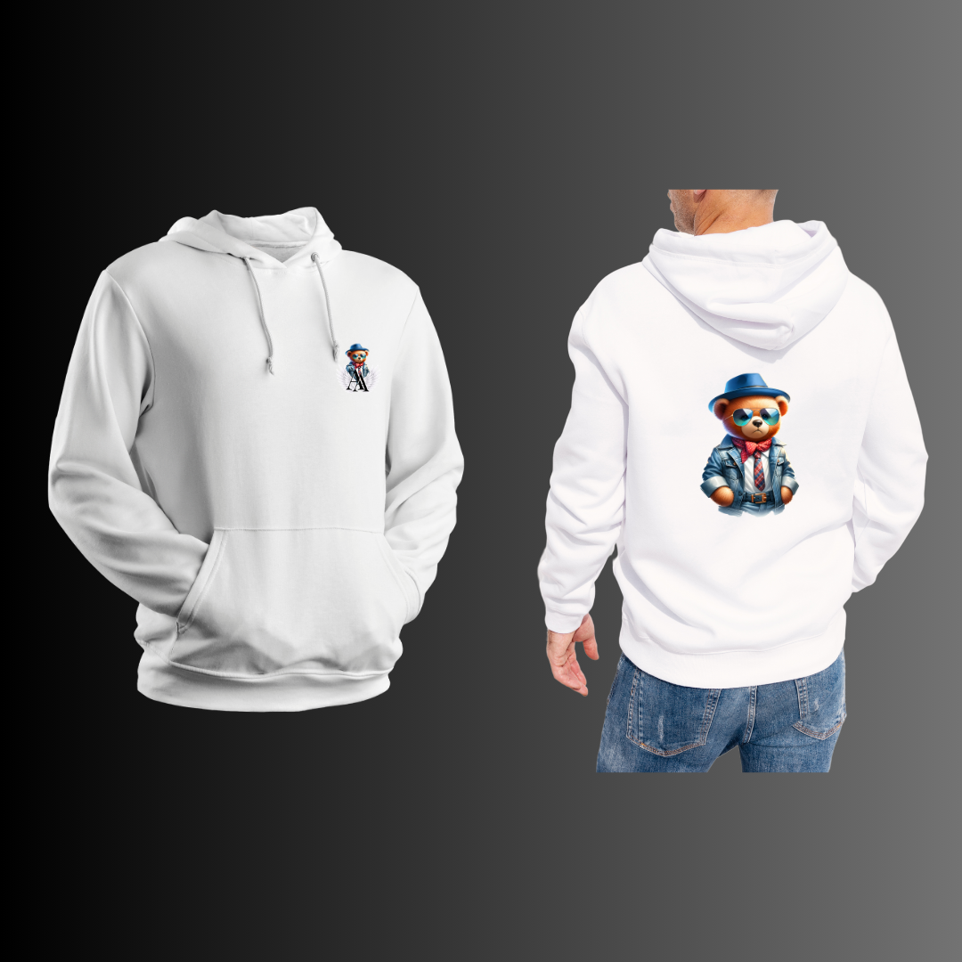 Urban Fashion Teddy Bear - Sudadera con Capucha Blanca 4