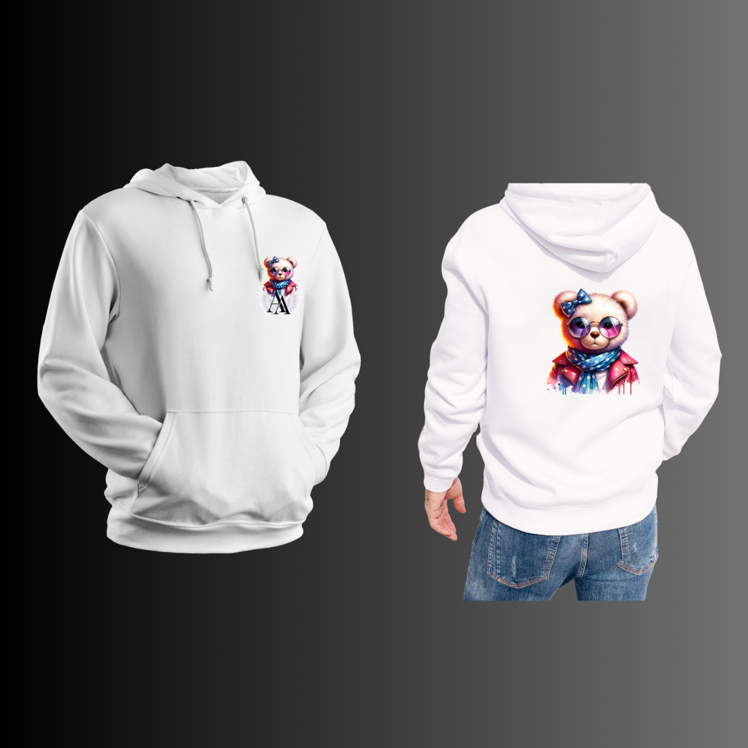Urban Fashion She Teddy Bear - Sudadera con Capucha Blanca 3