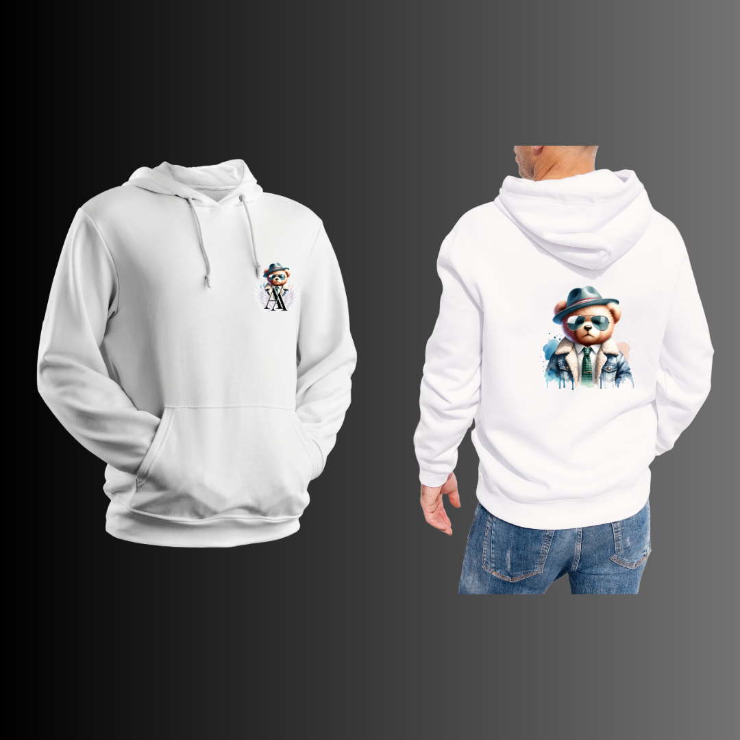 Urban Fashion Teddy Bear - Sudadera con Capucha Blanca 3