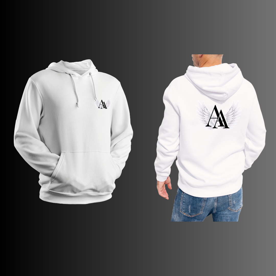 Agustín & Alba - Sudadera con Capucha Unisex Blanca